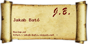 Jakab Bató névjegykártya